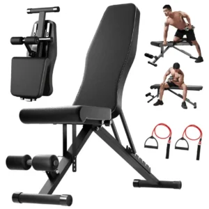 Adjustable Strength Training Dumbbell Bench Press Foldable 1000 lbs Capacity.