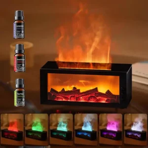 Auto-Shutoff Flame Simulation Humidifier – Safe Essential Oil Diffuser