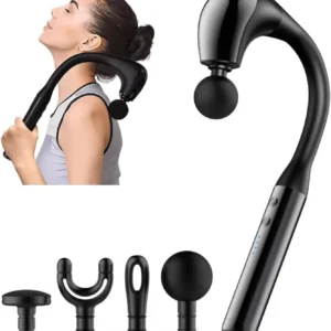 Deep Tissue Massage Gun with Extended Handle, U-Shaped Neck, Shoulder, Leg Relief