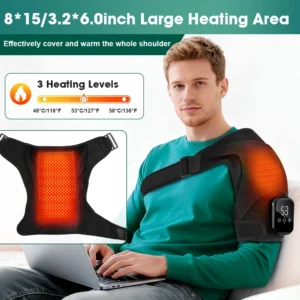  Electric Heating Shoulder Vibration Massage Back Shoulder Support Brace